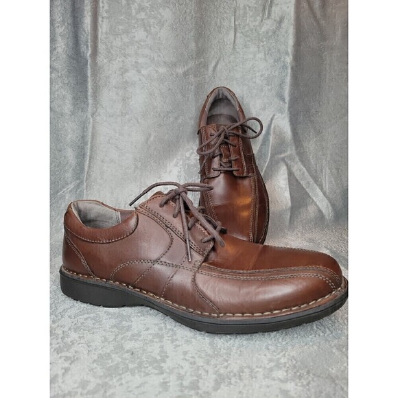 Clarks Casual Leather Lace Up Oxford Shoe Men's Sz 10M BRN EXCELLENT CONDITION! - Picture 1 of 12